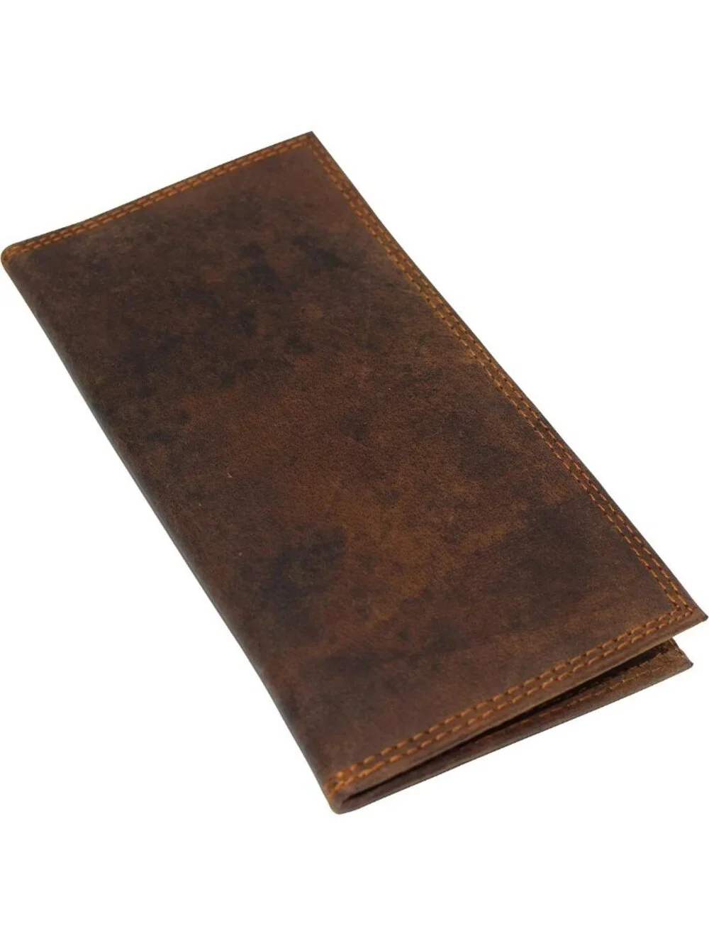 Vintage Leather RFID Blocking Slim Checkbook Cover Wallet - Brown, Stylish